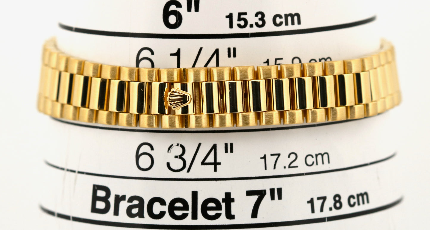 Ladies Rolex DateJust President 26mm FACTORY CHAMPAGNE DIAMOND 18K 79238 BOX