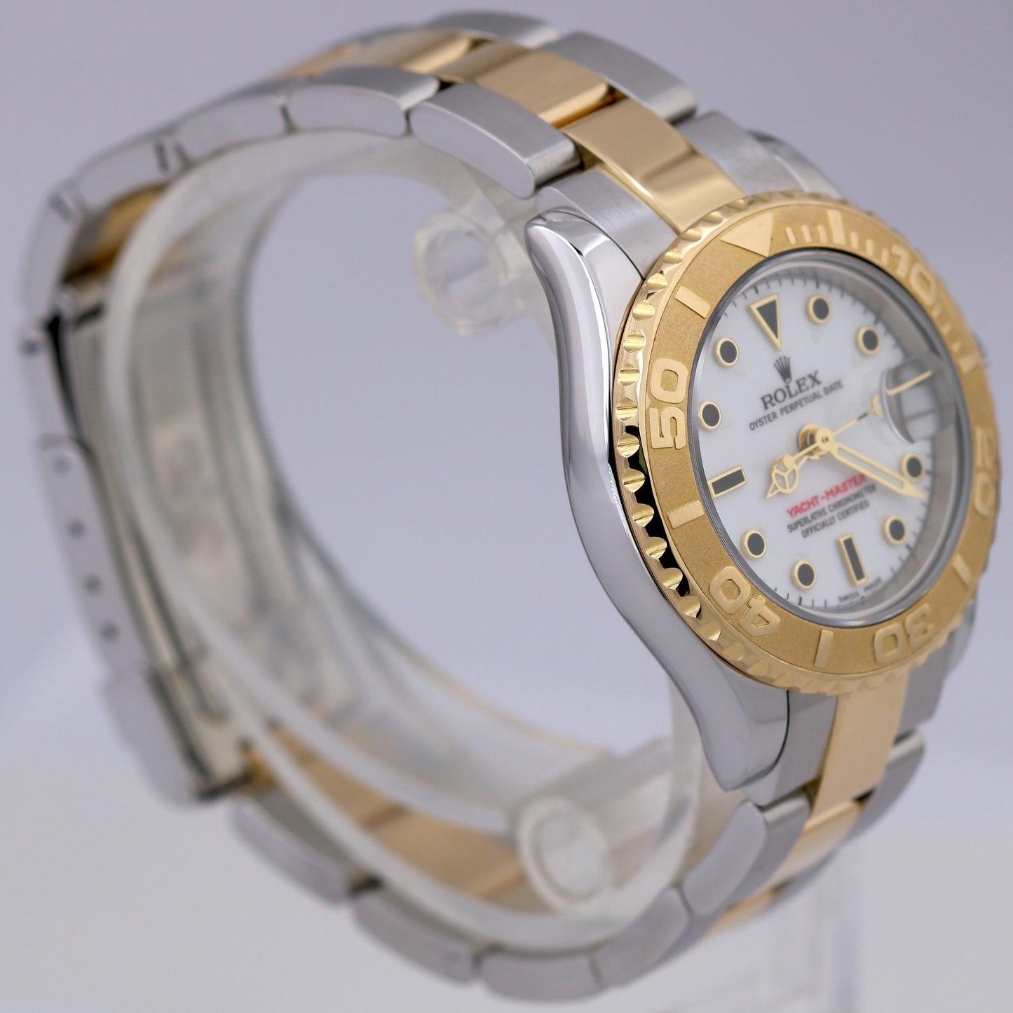 Ladies Rolex Yacht-Master WHITE 18K Yellow Gold Stainless Steel YM1 Watch 169623