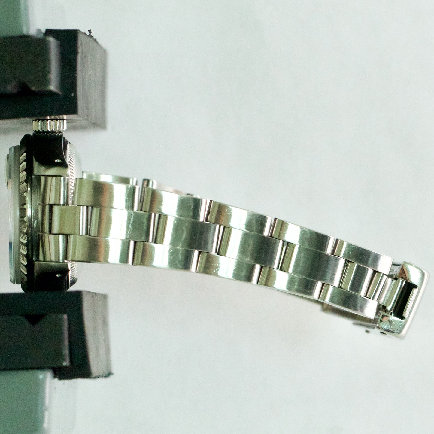 Rolex Oyster Perpetual Date 26mm GRAY TAPESTRY Steel Engine-Turned Watch 69240