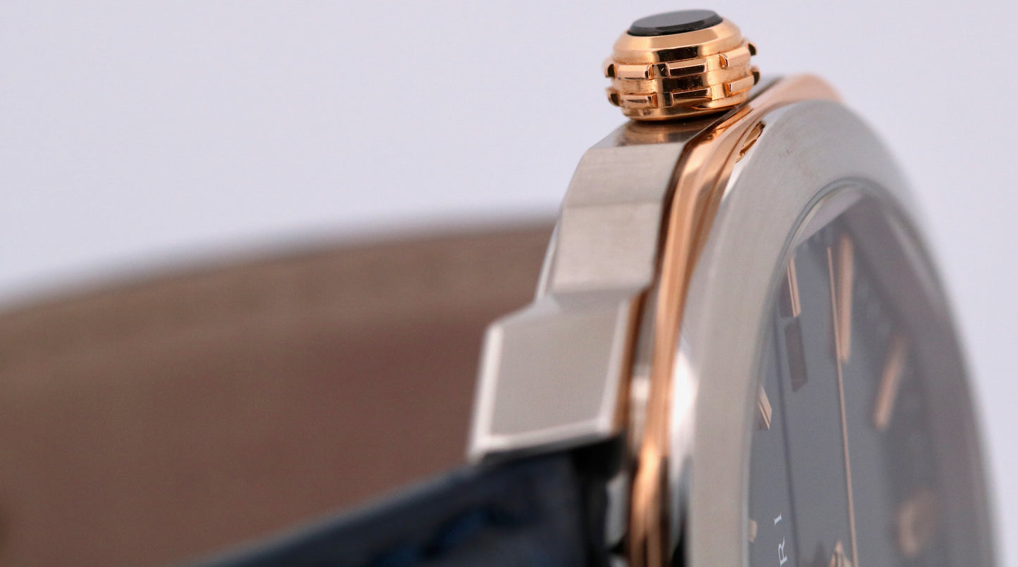 2023 PAPERS BVLGARI Bulgari Octo Roma BLUE 41mm 18K Rose Gold Steel 103205 BOX