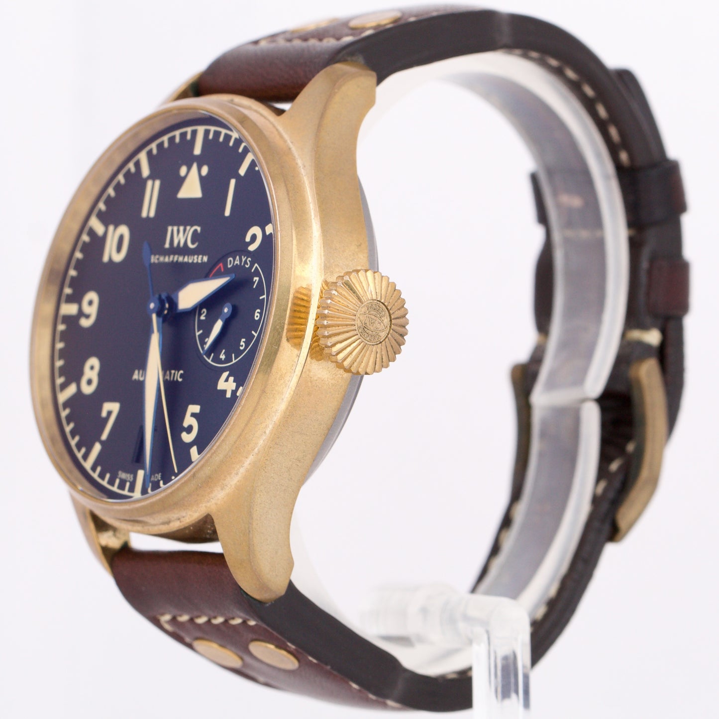 IWC Big Pilot BRONZE Black Arabic Automatic Brown Leather 46mm Watch IW501005