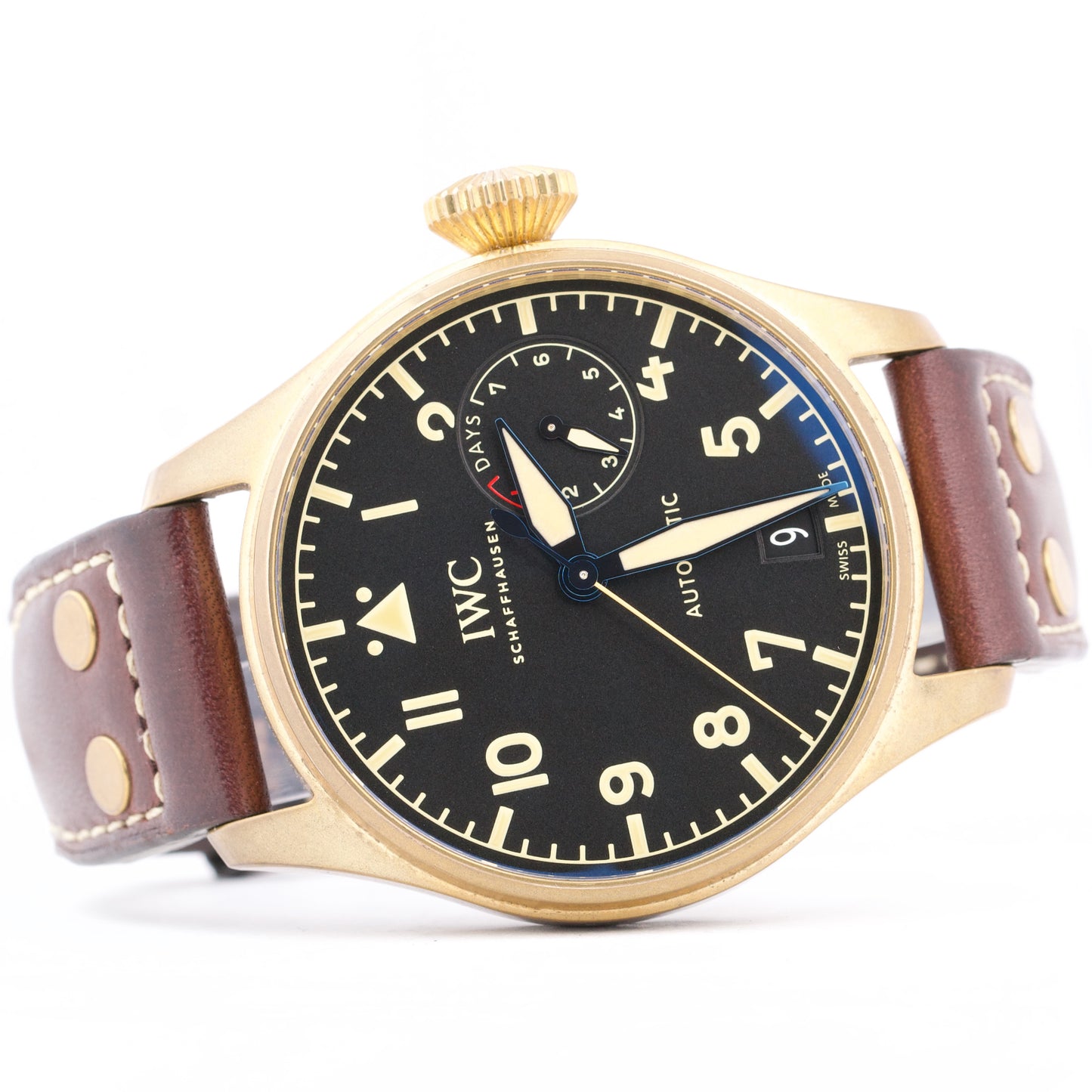 IWC Big Pilot BRONZE Black Arabic Automatic Brown Leather 46mm Watch IW501005