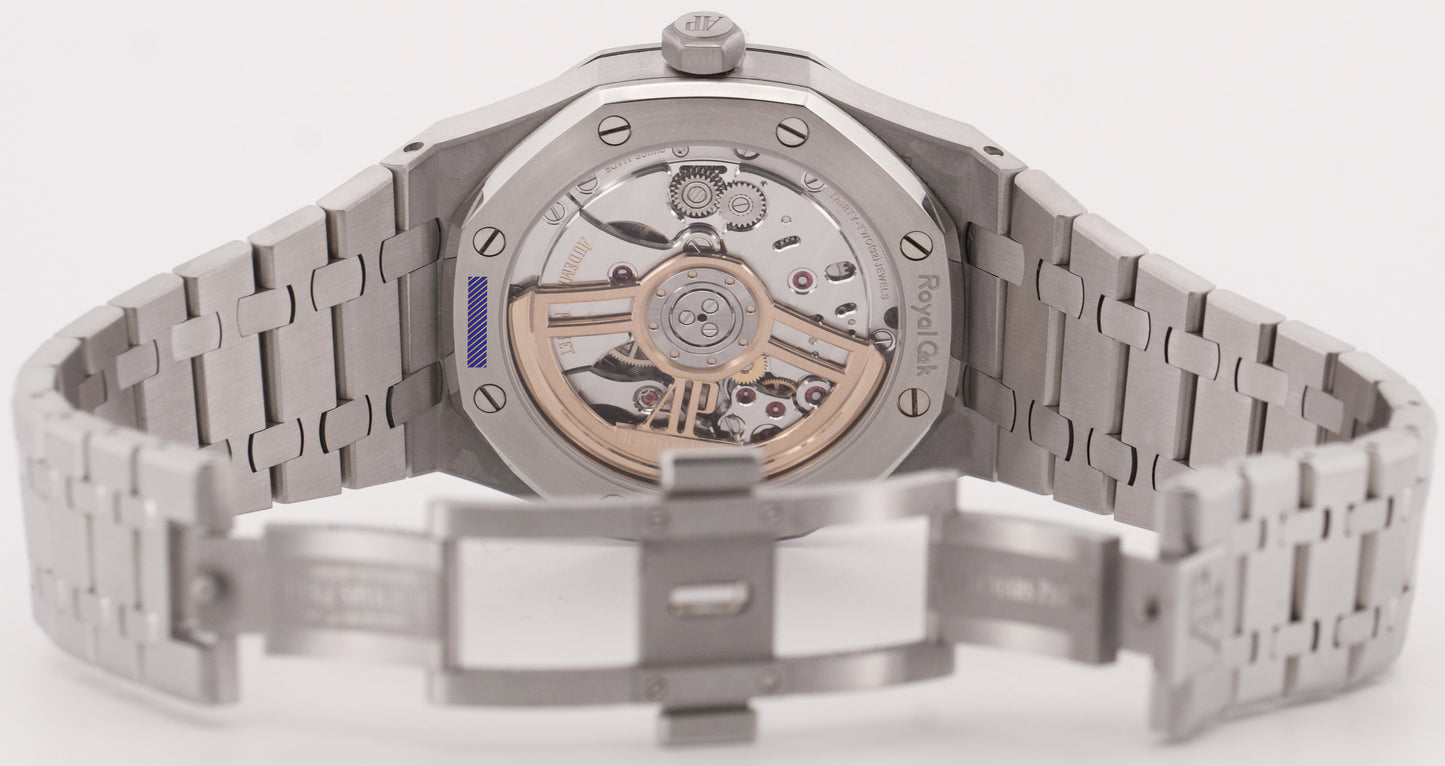 MINT Audemars Piguet Royal Oak Gray RHODIUM 41mm Stainless Steel 15500ST Watch