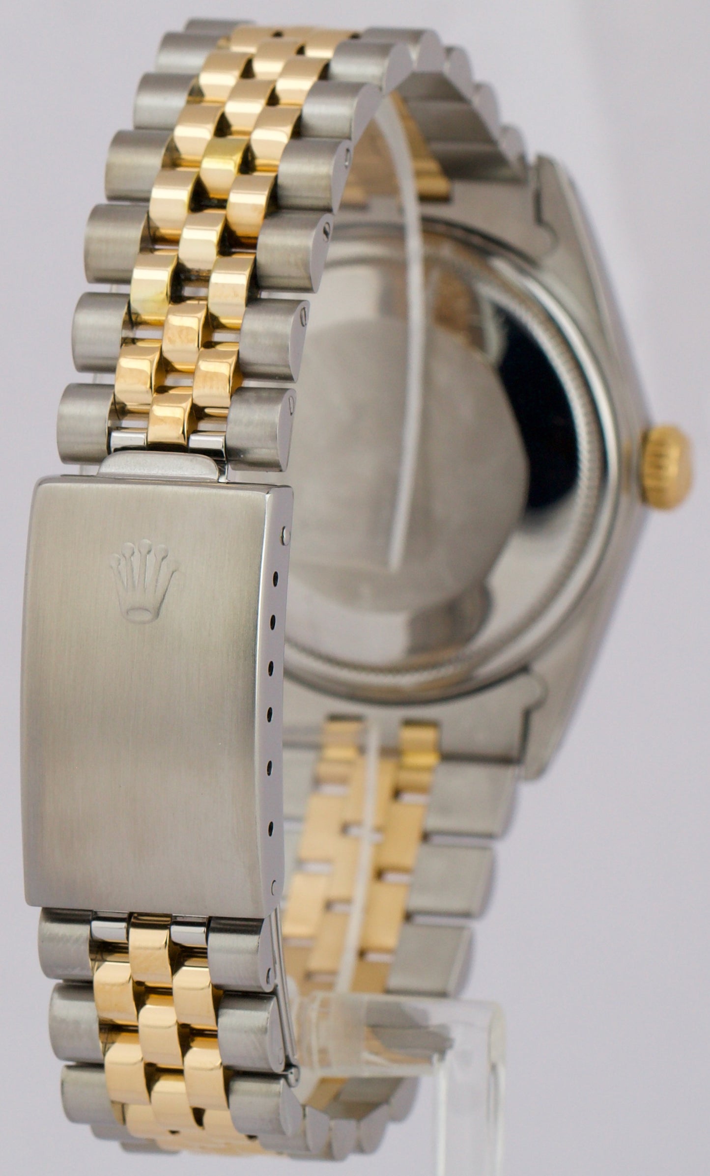 Rolex DateJust 36mm BLUE PAVE ROMAN DIAMOND 18K Yellow Gold Steel JUBILEE 16013