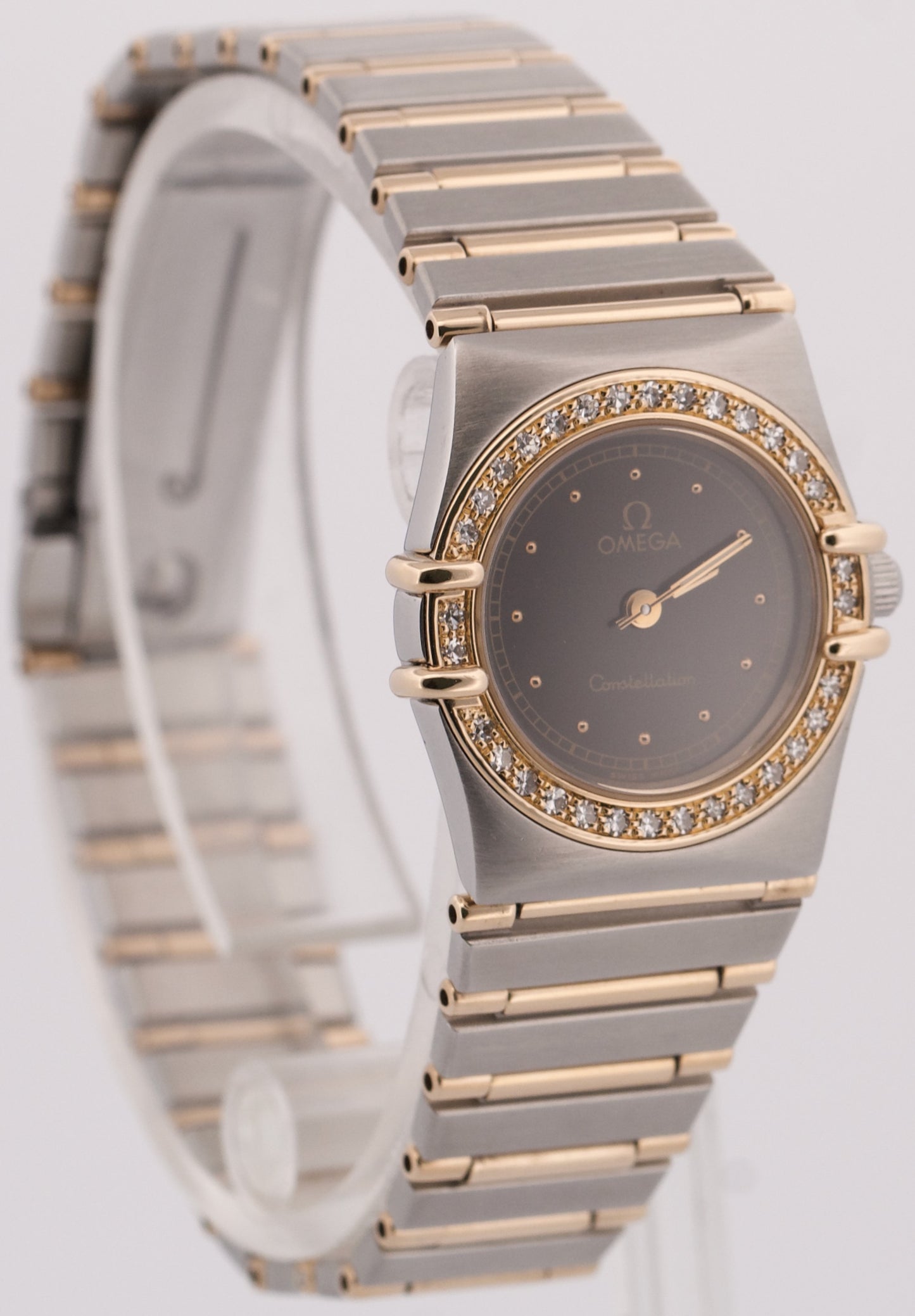 PAPERS Omega Constellation BLACK DIAMOND 18K Steel 22.5mm Quartz 1267.10.00 BOX