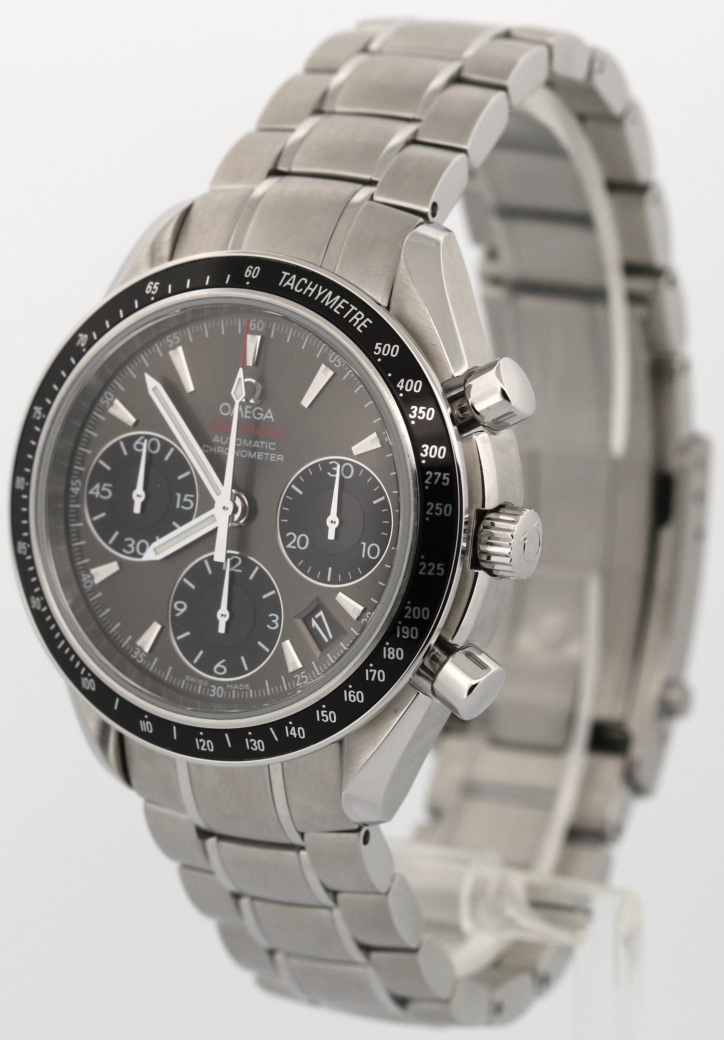 Omega Speedmaster Chronograph Date GRAY Steel 40mm Watch 323.30.40.40.06.001