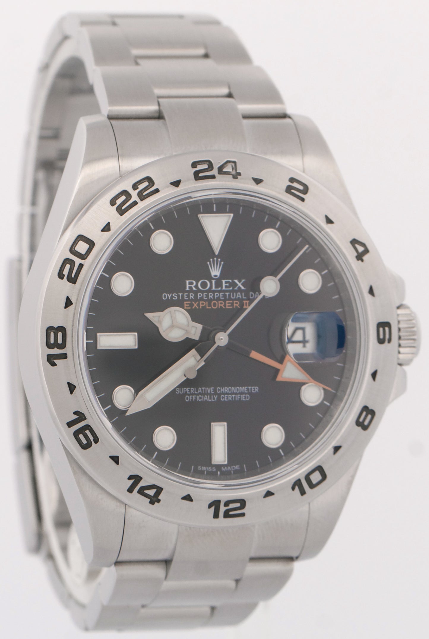MINT Rolex Explorer II 42mm BLACK Stainless Steel Orange Automatic Watch 216570