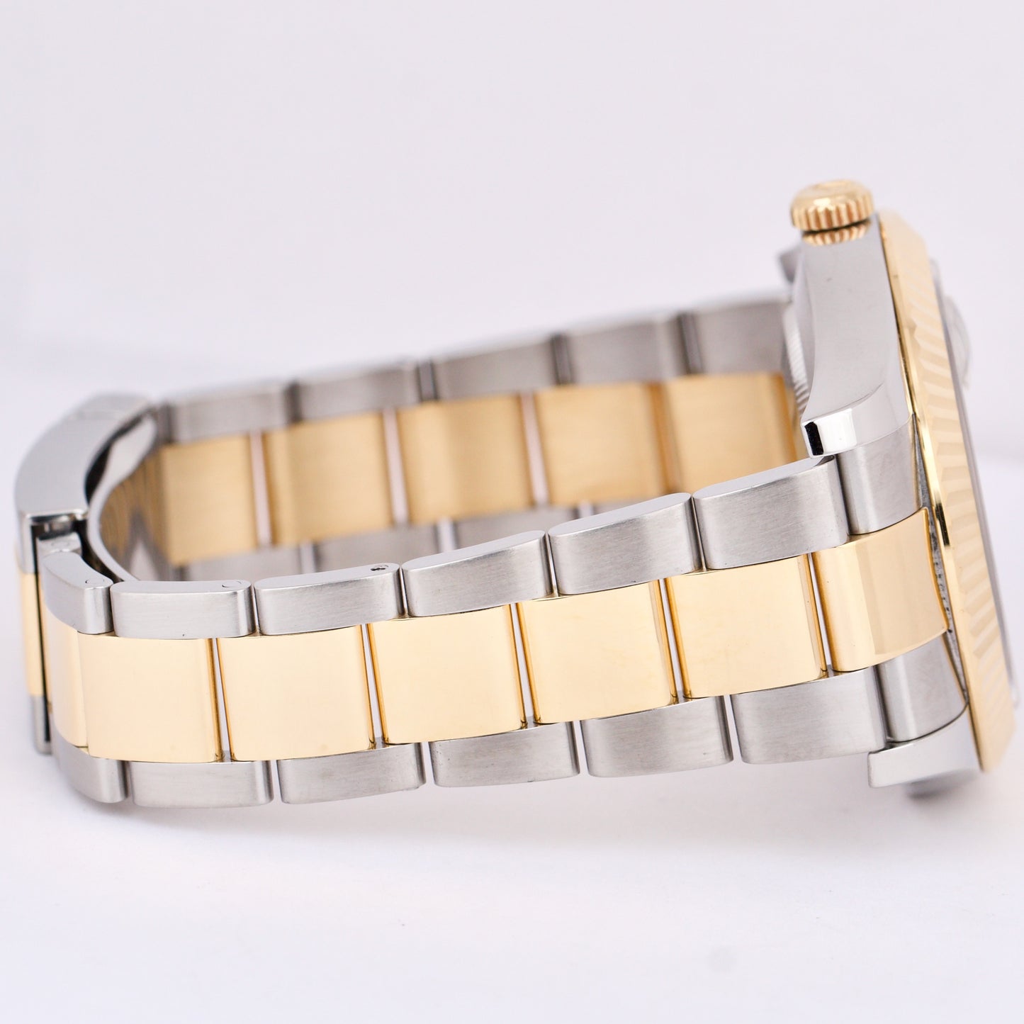 Rolex Datejust II 2 18K Two-Tone BLACK ROMAN Yellow Gold Steel 41mm Watch 116333