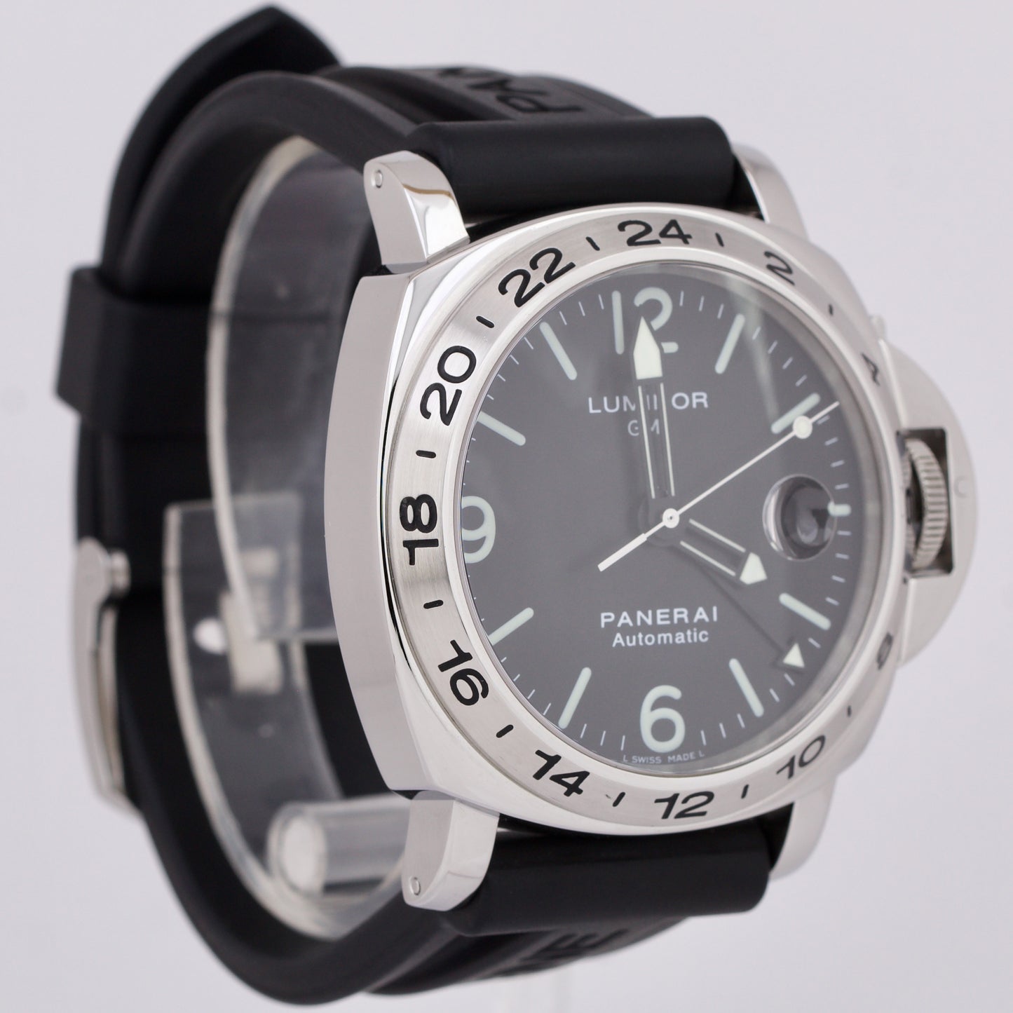 Panerai Luminor GMT PAM 23 Automatic Stainless Steel 44mm Rubber Watch PAM00023