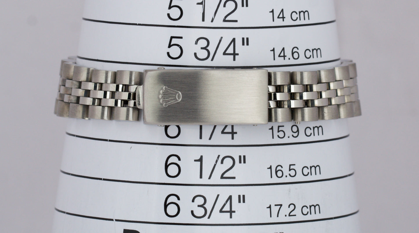 Ladies Rolex DateJust 26mm RHODIUM DIAMOND Stainless Steel JUBILEE Watch 6916