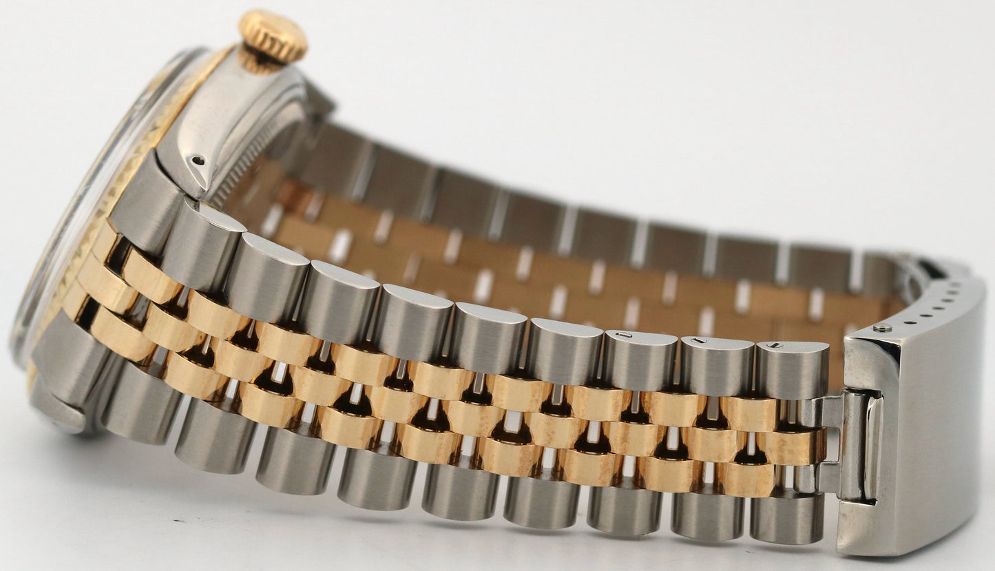 Rolex DateJust 36mm CHAMPAGNE Two-Tone 18K Yellow Gold Steel JUBILEE Watch 1601