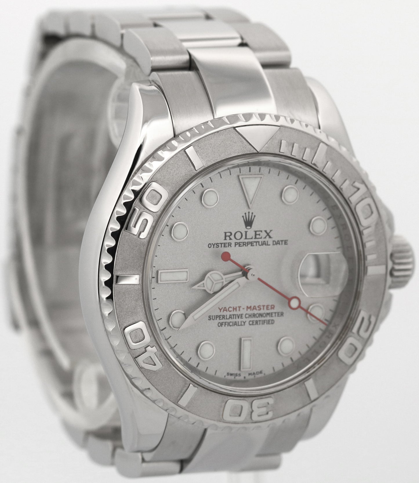 Rolex Yacht-Master PLATINUM Stainless Steel 40mm NO-HOLES Date YM1 Watch 16622