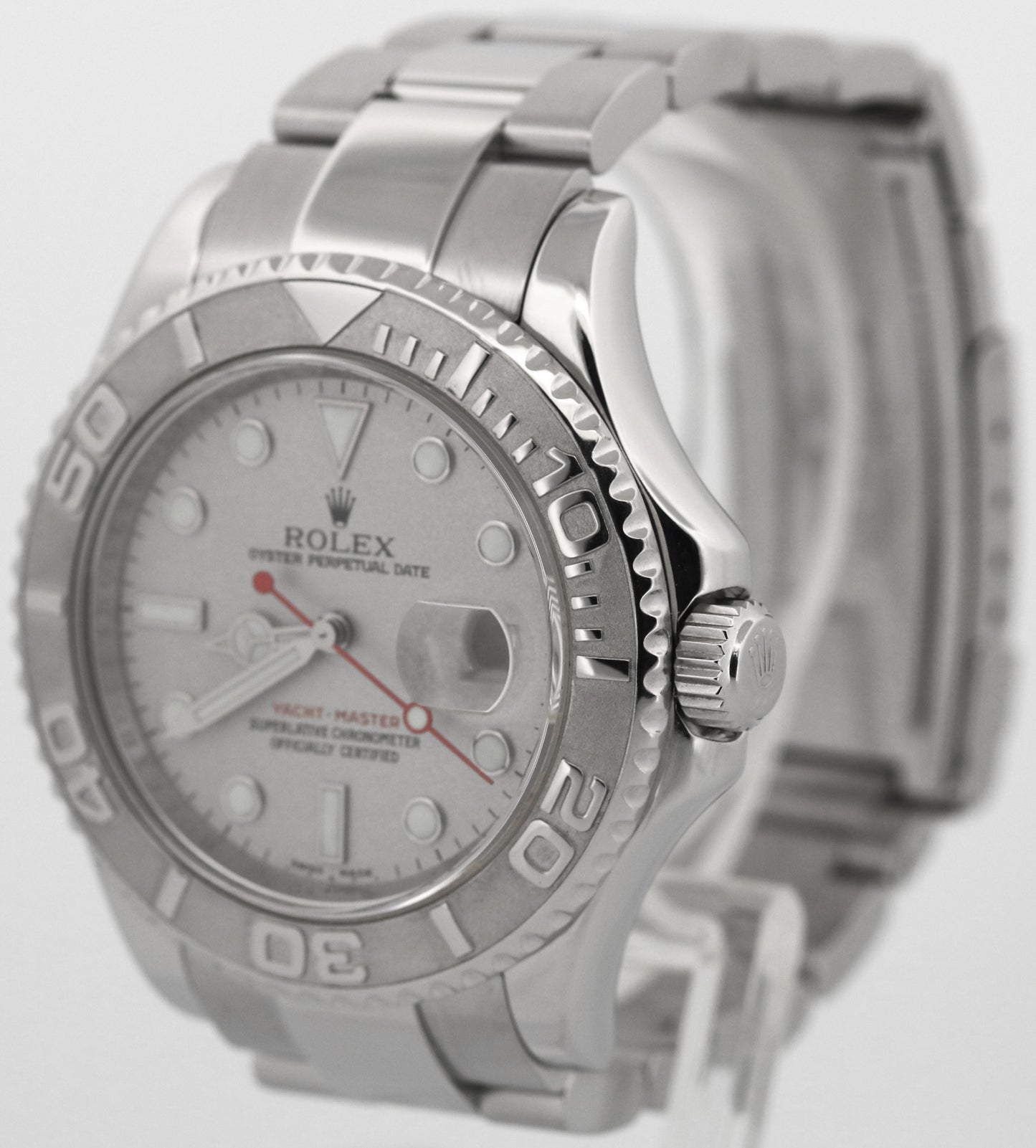 Rolex Yacht-Master PLATINUM Stainless Steel 40mm NO-HOLES Date YM1 Watch 16622