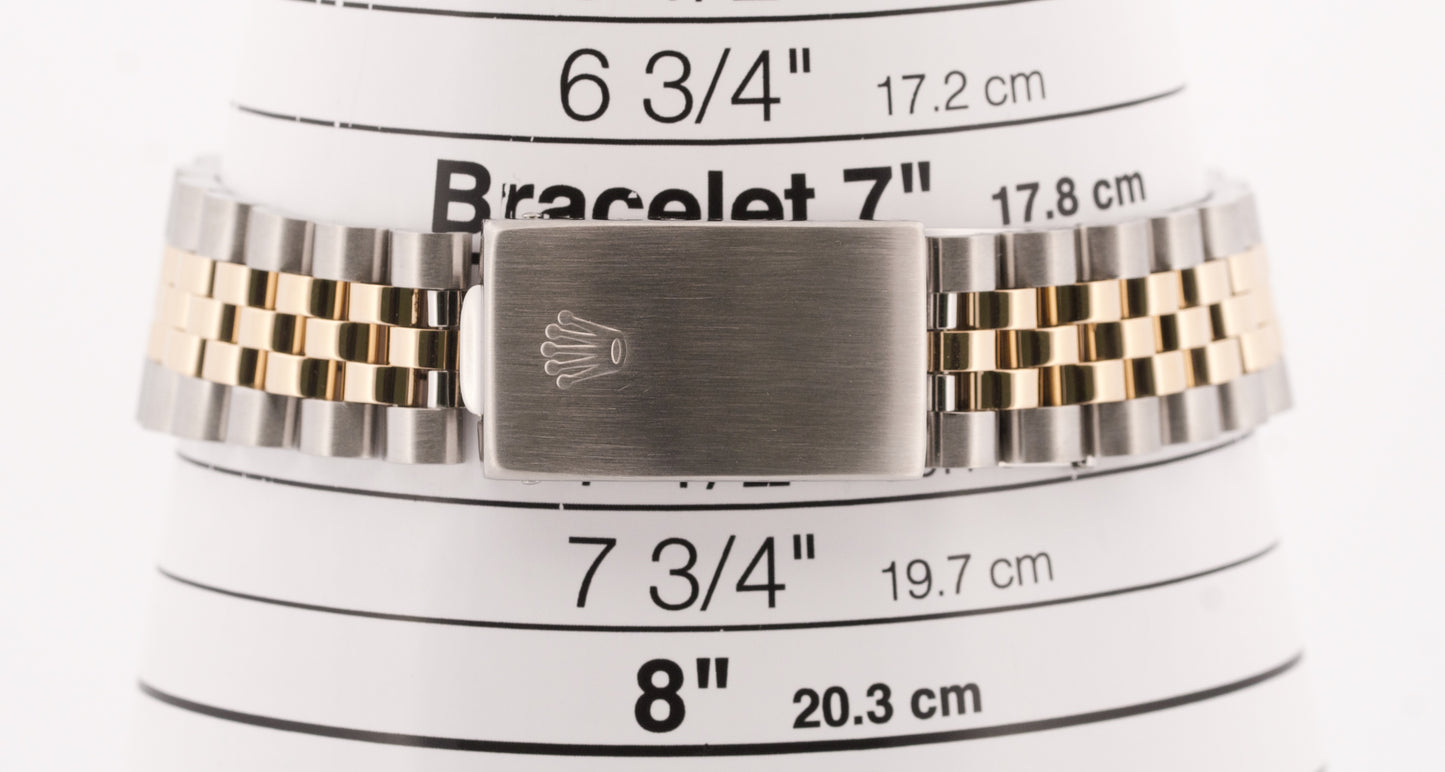 PAPERS Rolex DateJust 36mm CHAMPAGNE TAPESTRY 18K Gold Steel JUBILEE 16233 BOX