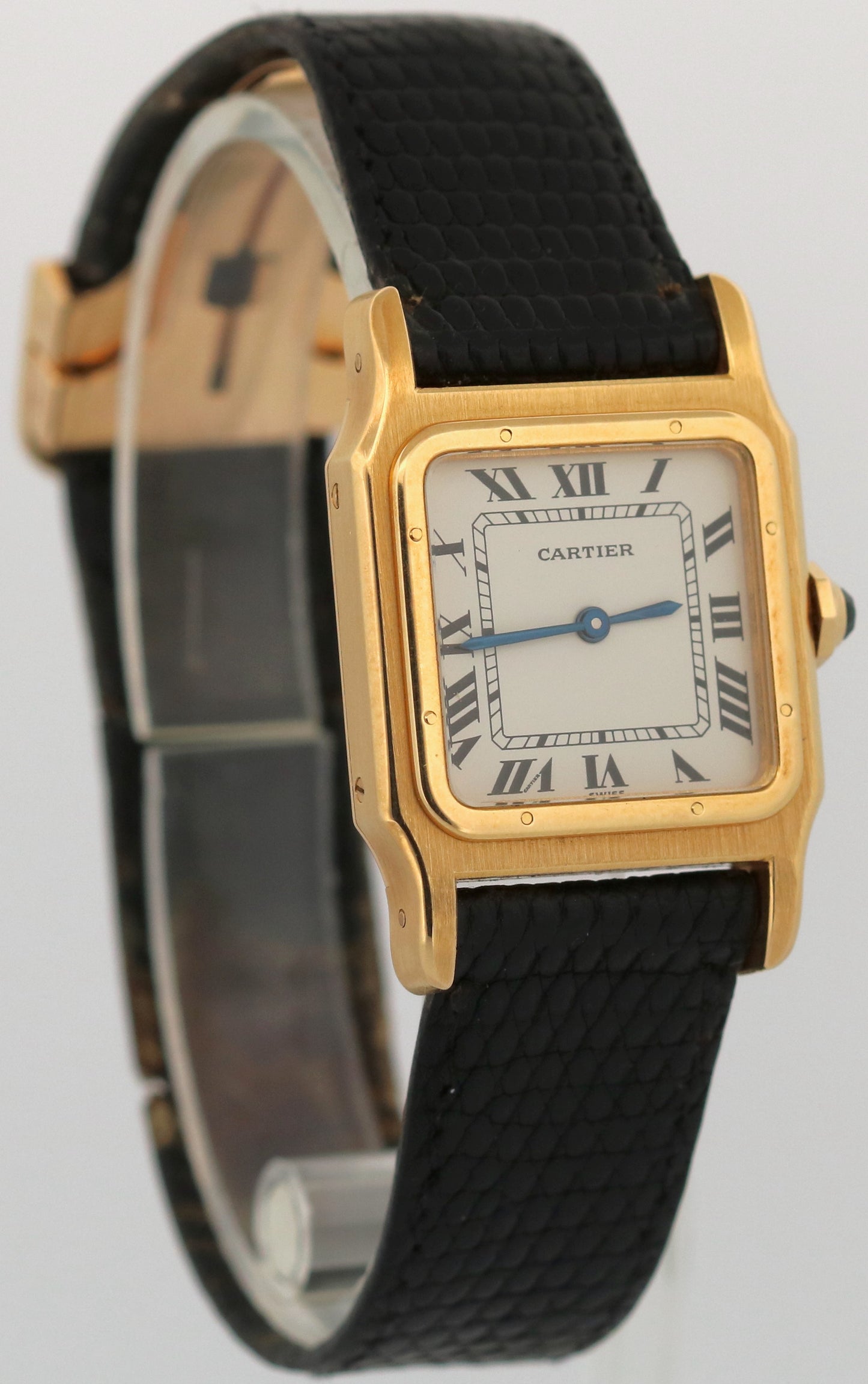 PAPERS Cartier Santos Dumont 78097 18K Yellow Gold 24.5mm Manual Leather BOX