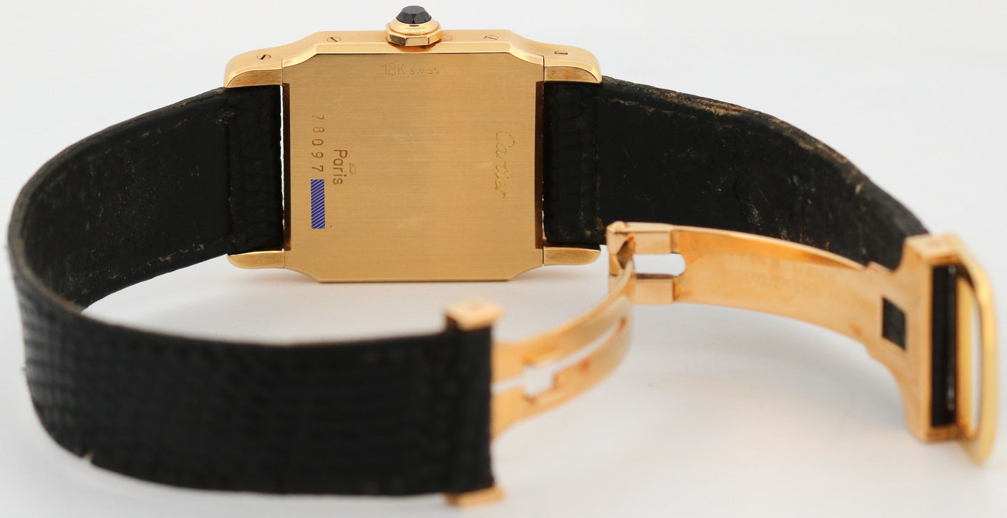 PAPERS Cartier Santos Dumont 78097 18K Yellow Gold 24.5mm Manual Leather BOX