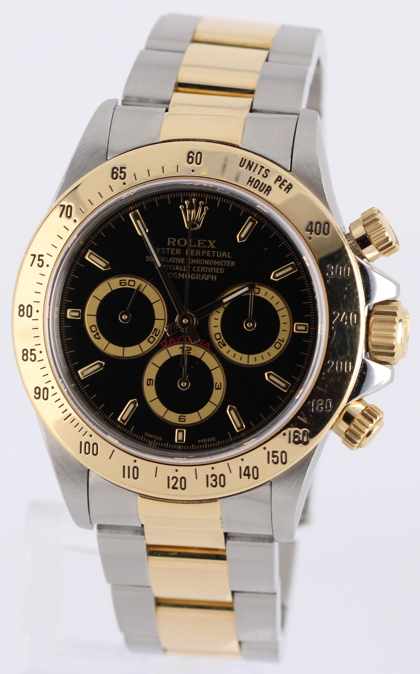 1993 Rolex Daytona Cosmograph ZENITH Two-Tone 18k Gold Steel Black 40mm 16523