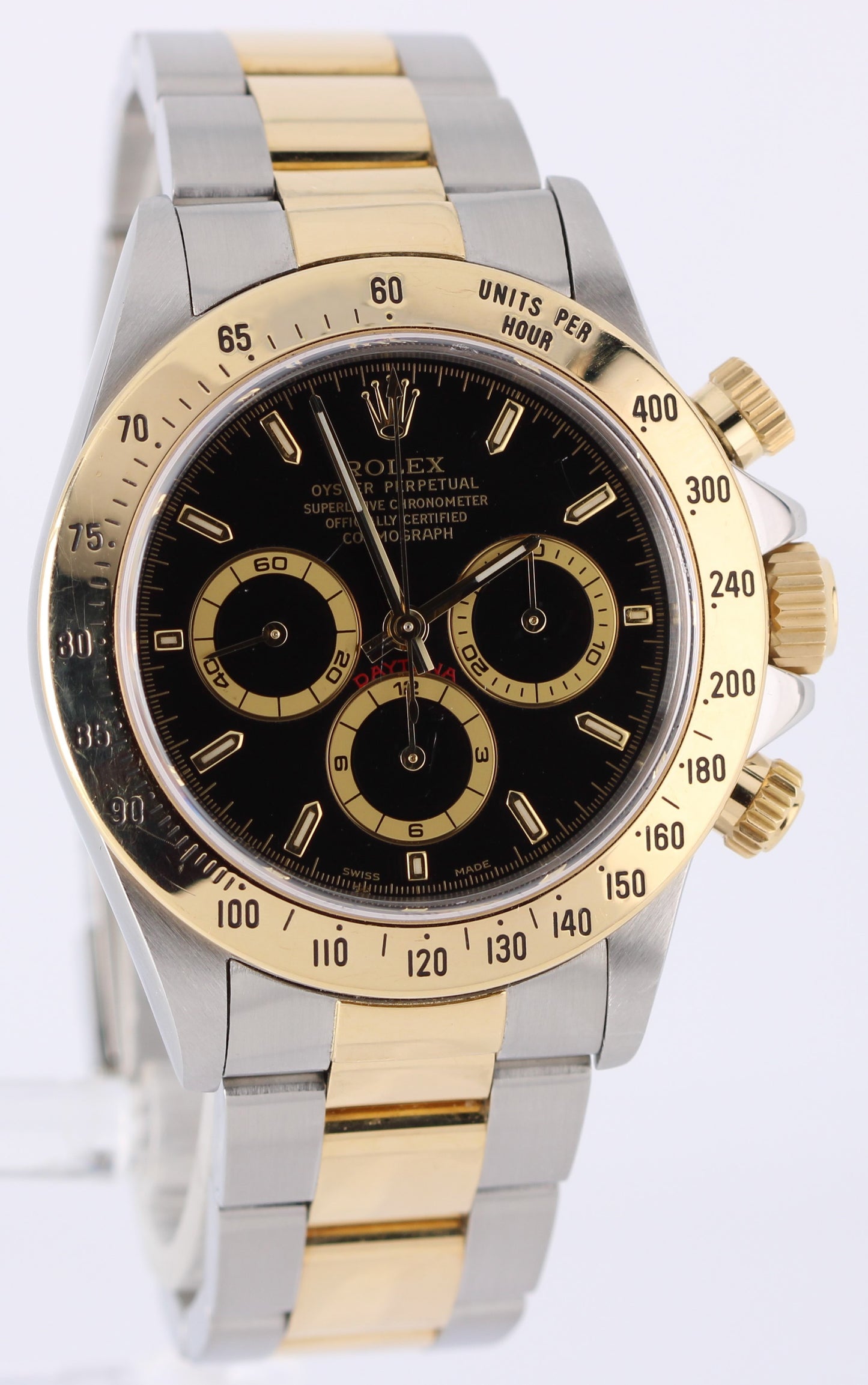 1993 Rolex Daytona Cosmograph ZENITH Two-Tone 18k Gold Steel Black 40mm 16523