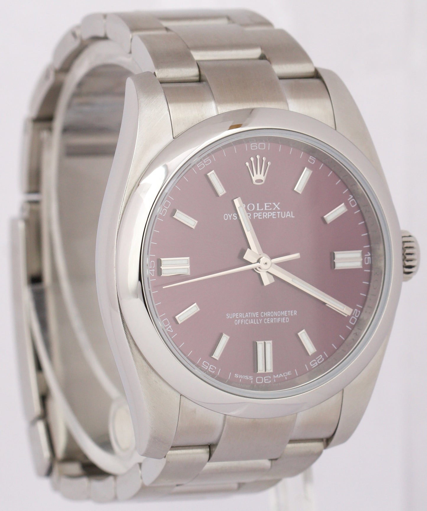 MINT PAPERS Rolex Oyster Perpetual GRAPE Purple Stainless 3-6-9 36mm 116000 BOX