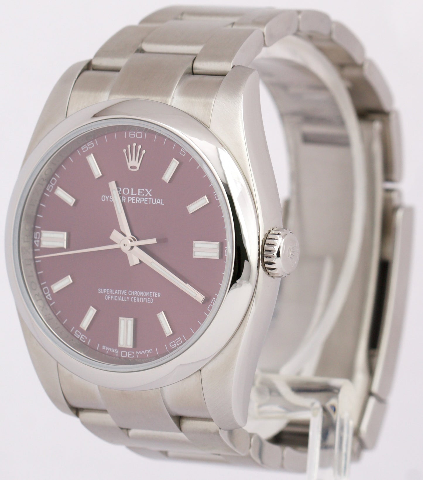 MINT PAPERS Rolex Oyster Perpetual GRAPE Purple Stainless 3-6-9 36mm 116000 BOX