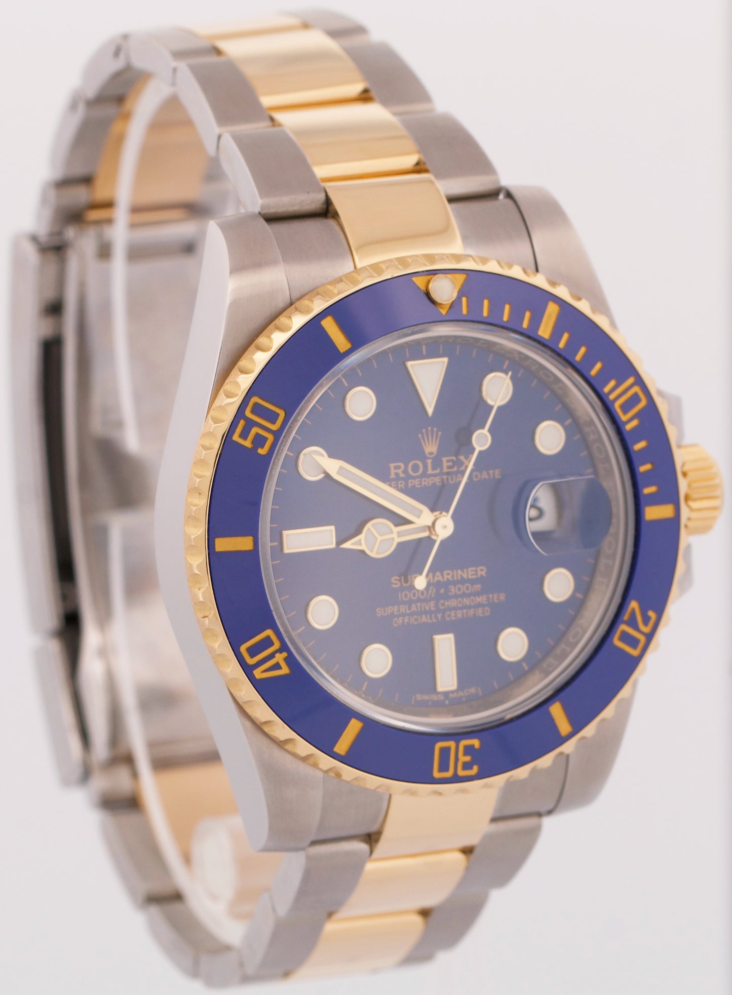 Rolex Submariner Date BLUE Ceramic Stainless Steel 18K Gold 116613 LB 40mm Watch