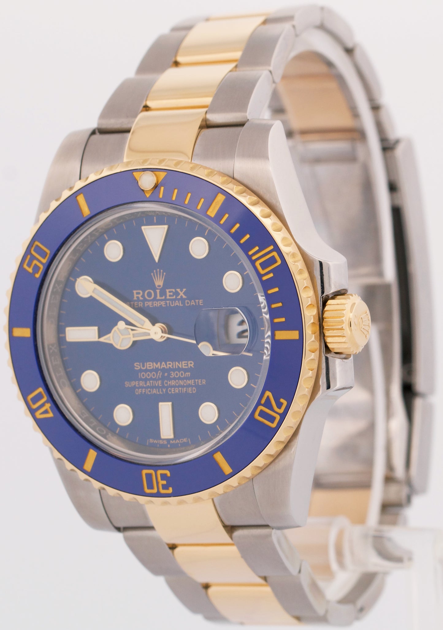 Rolex Submariner Date BLUE Ceramic Stainless Steel 18K Gold 116613 LB 40mm Watch