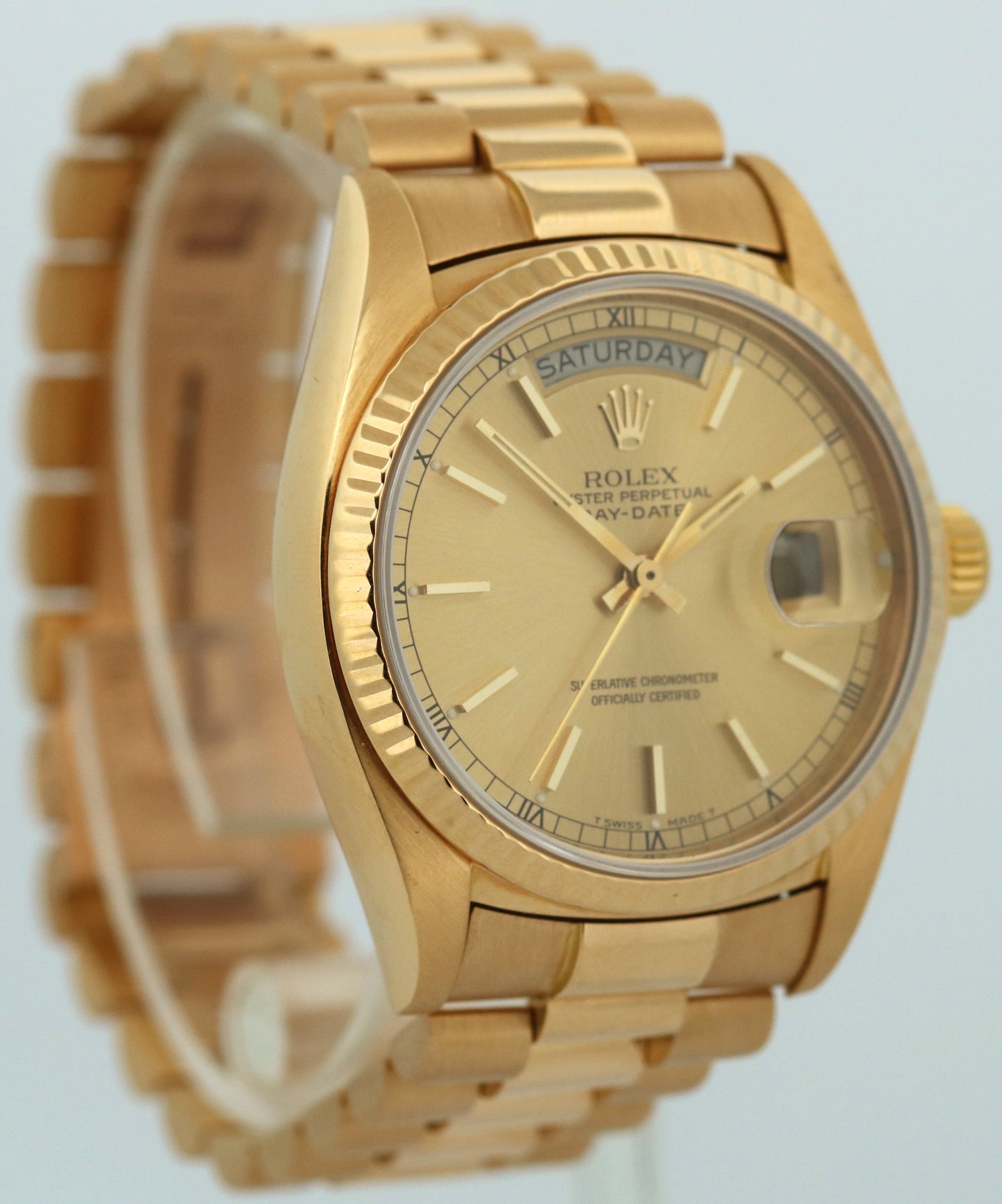 VINTAGE 1979 Rolex Day-Date President CHAMPAGNE 36mm 18K Yellow Gold 18038 Watch
