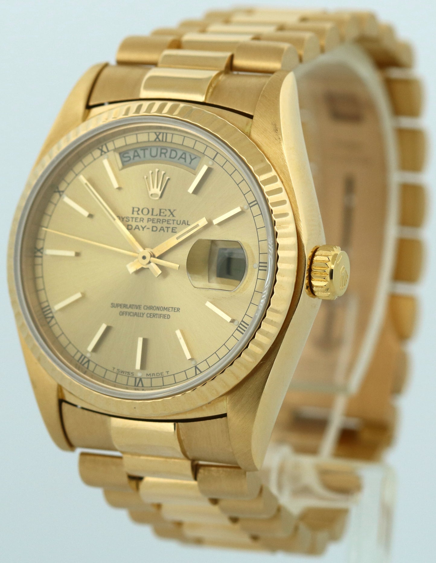 VINTAGE 1979 Rolex Day-Date President CHAMPAGNE 36mm 18K Yellow Gold 18038 Watch