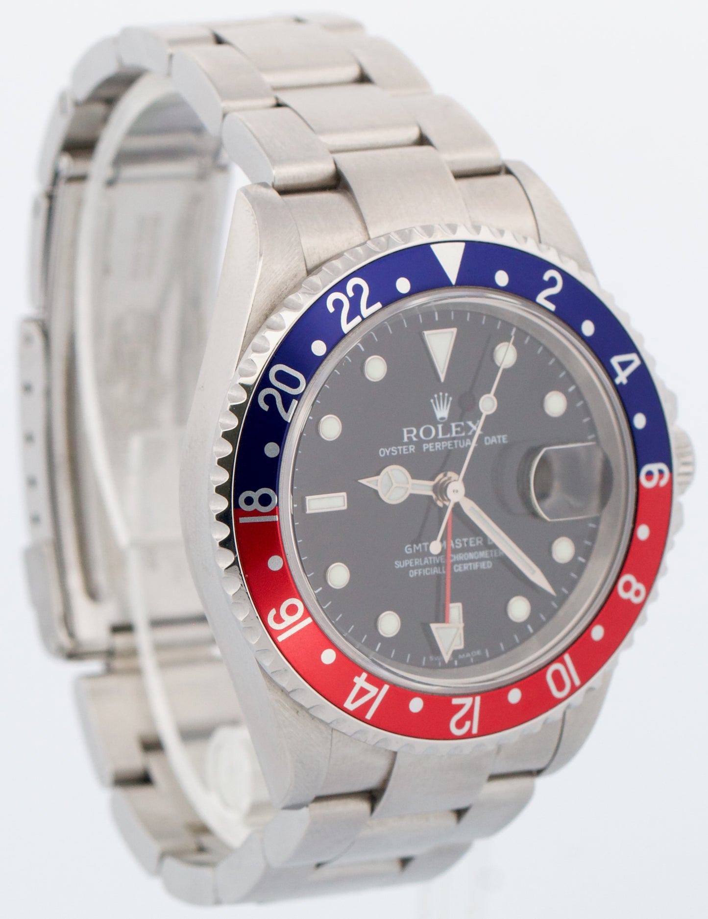 UNPOLISHED Rolex GMT-Master II 40mm PEPSI Red Blue RECTANGLE DIAL Steel 16710