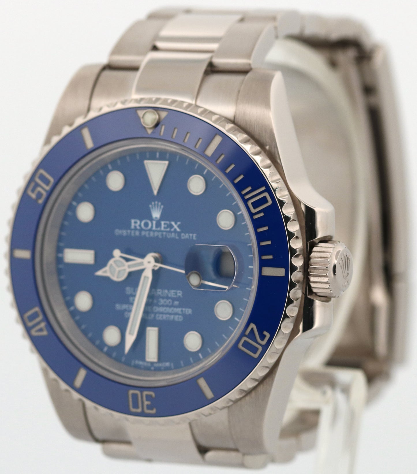 PAPERS Rolex Submariner Date SMURF Blue 18K Gold Ceramic 40mm 116619 LB BOX