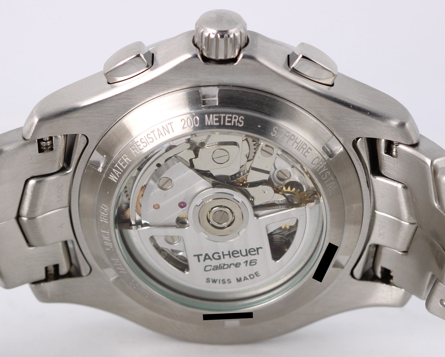 Tag Heuer Link Chronograph CJF2110-0 Black 42mm Stainless Steel Watch Box Papers