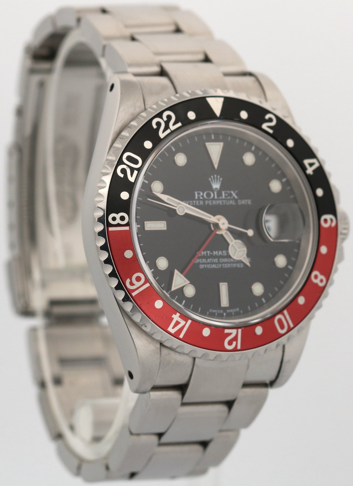 2001 PAPERS Rolex GMT-Master II COKE Red Black Steel OYSTER 40mm 16710 Watch BOX