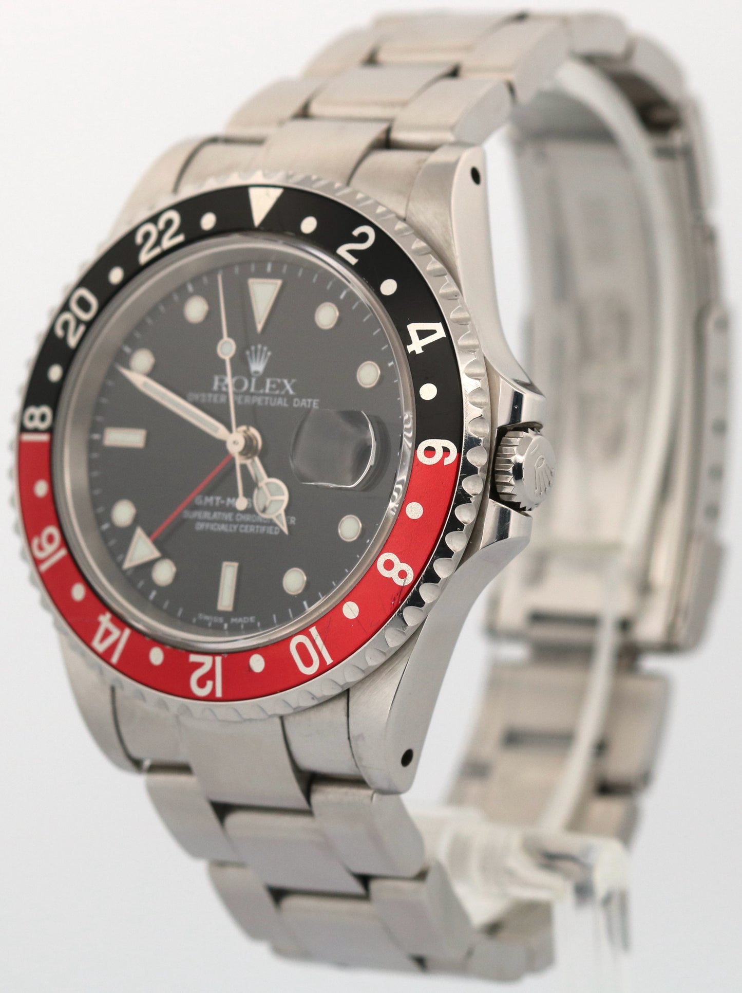 2001 PAPERS Rolex GMT-Master II COKE Red Black Steel OYSTER 40mm 16710 Watch BOX