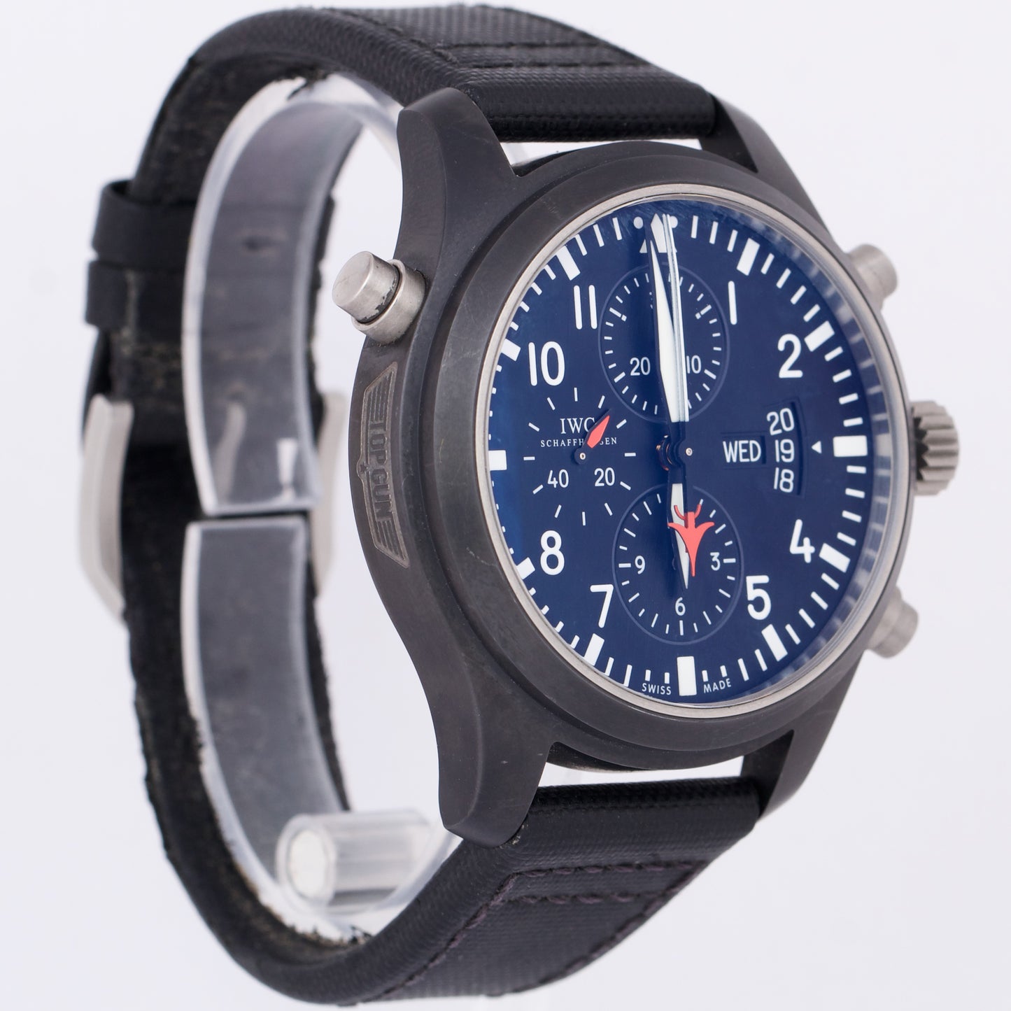 IWC Pilot TOP GUN Double Chronograph 46mm Black Ceramic Titanium Date IW379901