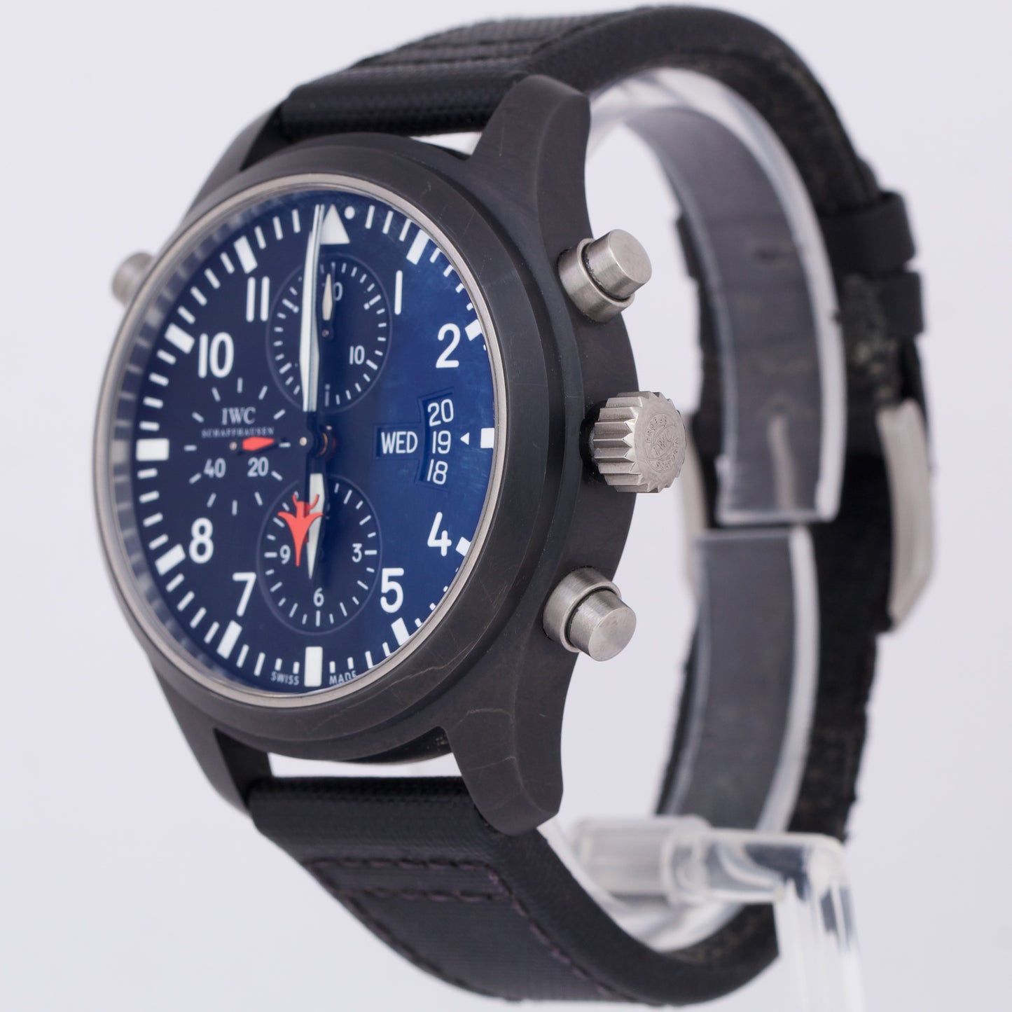 IWC Pilot TOP GUN Double Chronograph 46mm Black Ceramic Titanium Date IW379901
