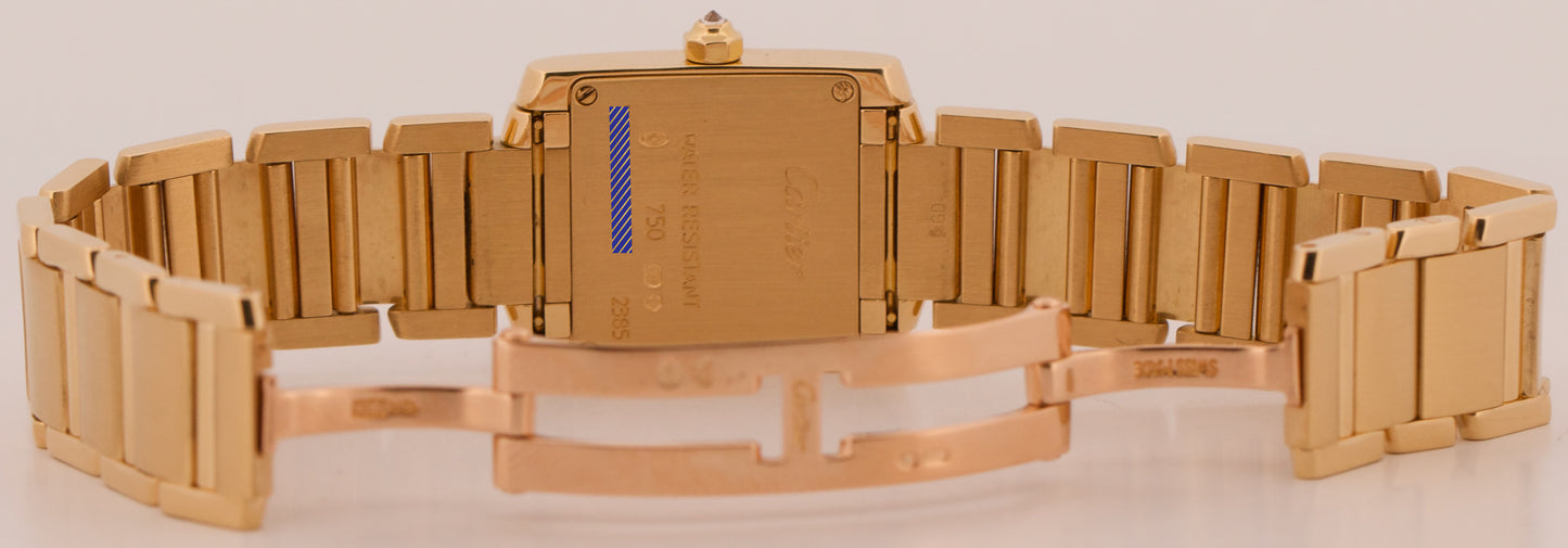 Cartier Tank Francaise 18k Gold 20mm FACTORY DIAMOND Quartz WE1001R8 2385 BOX