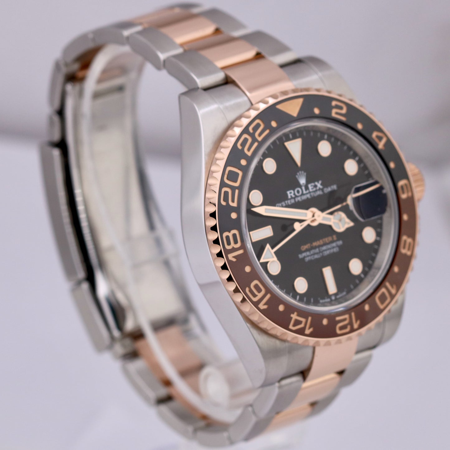 MINT 2022 Rolex GMT-Master II ROOT BEER Steel Rose Gold 40mm 126711 CHNR BOX