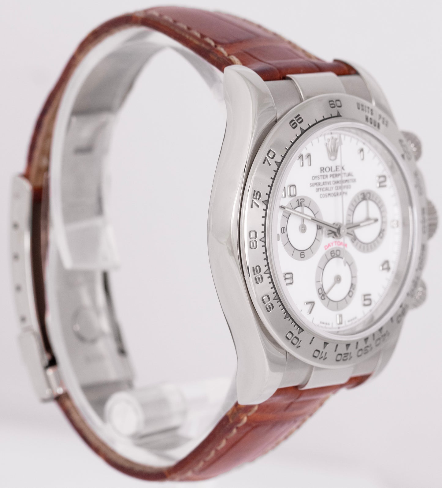 MINT Rolex Daytona Cosmograph White Arabic Dial 18K White Gold Watch 116519
