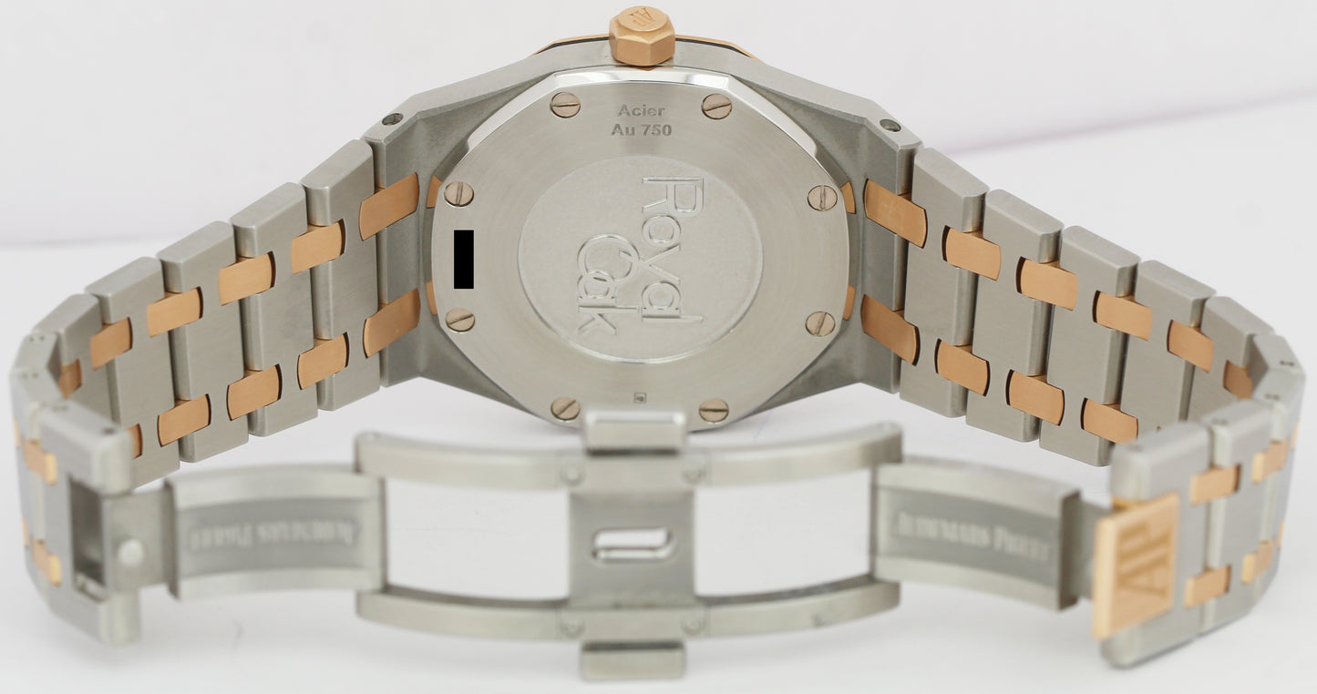 MINT Audemars Piguet Royal Oak Pink Dial 18K Rose Gold Steel 33mm Watch 67650SR