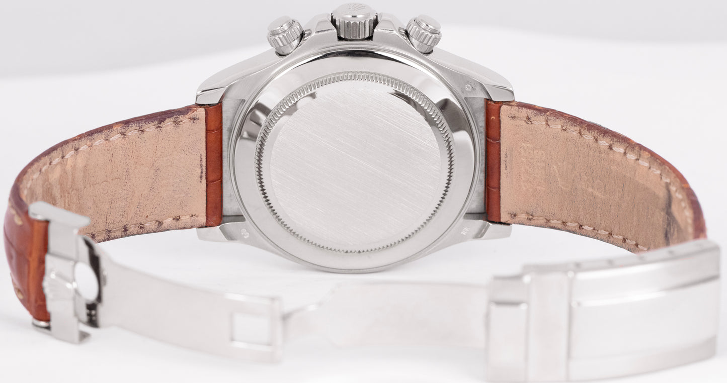 MINT Rolex Daytona Cosmograph White Arabic Dial 18K White Gold Watch 116519