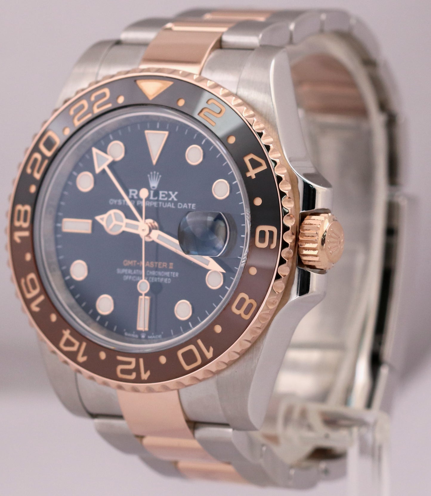 2022 Rolex GMT-Master II 18K Rose Gold ROOT BEER Brown 126711 CHNR 40mm Watch