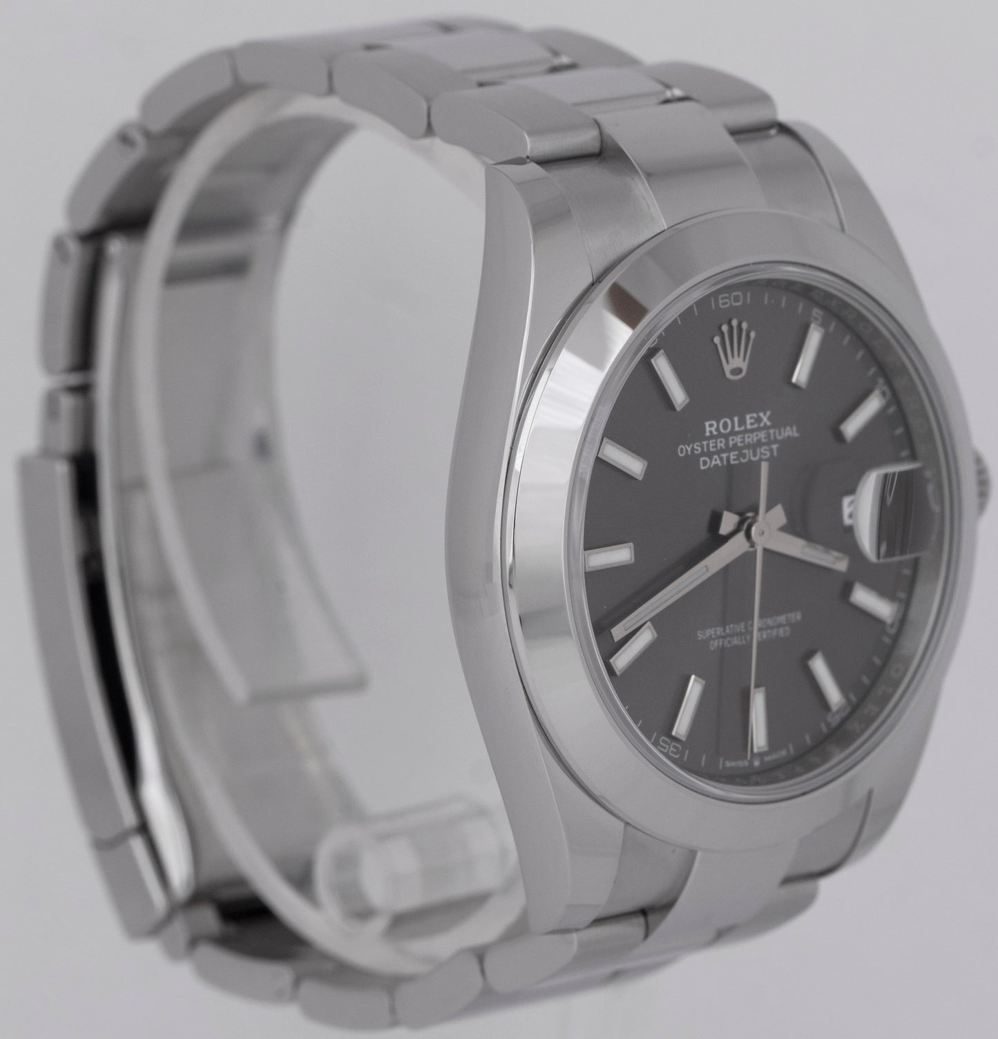 2022 Rolex DateJust 41 PAPERS Rhodium Stainless Steel Oyster Watch 126300 B+P