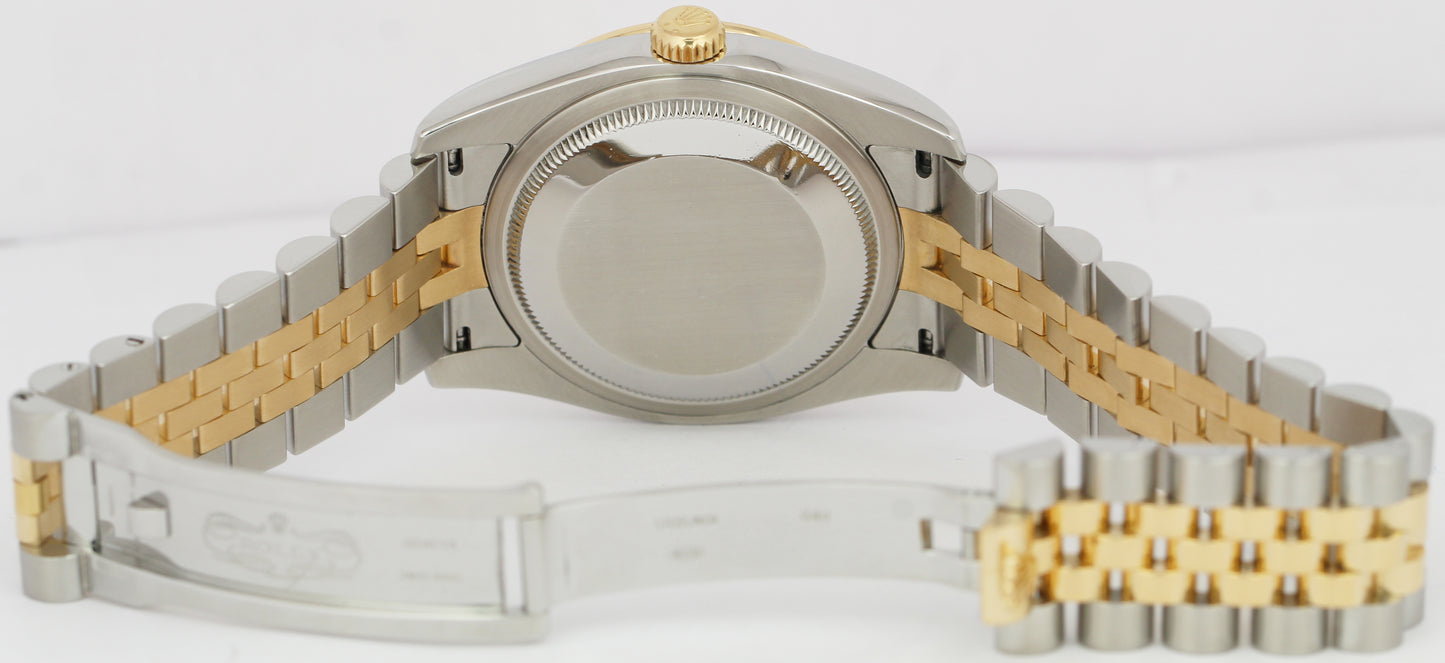 MINT Rolex DateJust 36mm Champagne DIAMOND Two-Tone Gold Steel Watch 116243