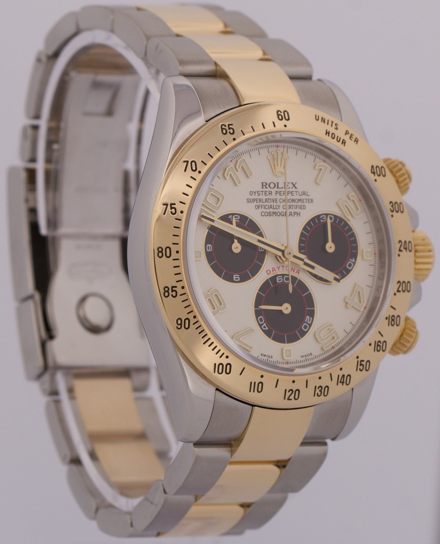 Rolex Daytona Cosmograph IVORY RACING 18K Yellow Gold Two-Tone Steel 116523