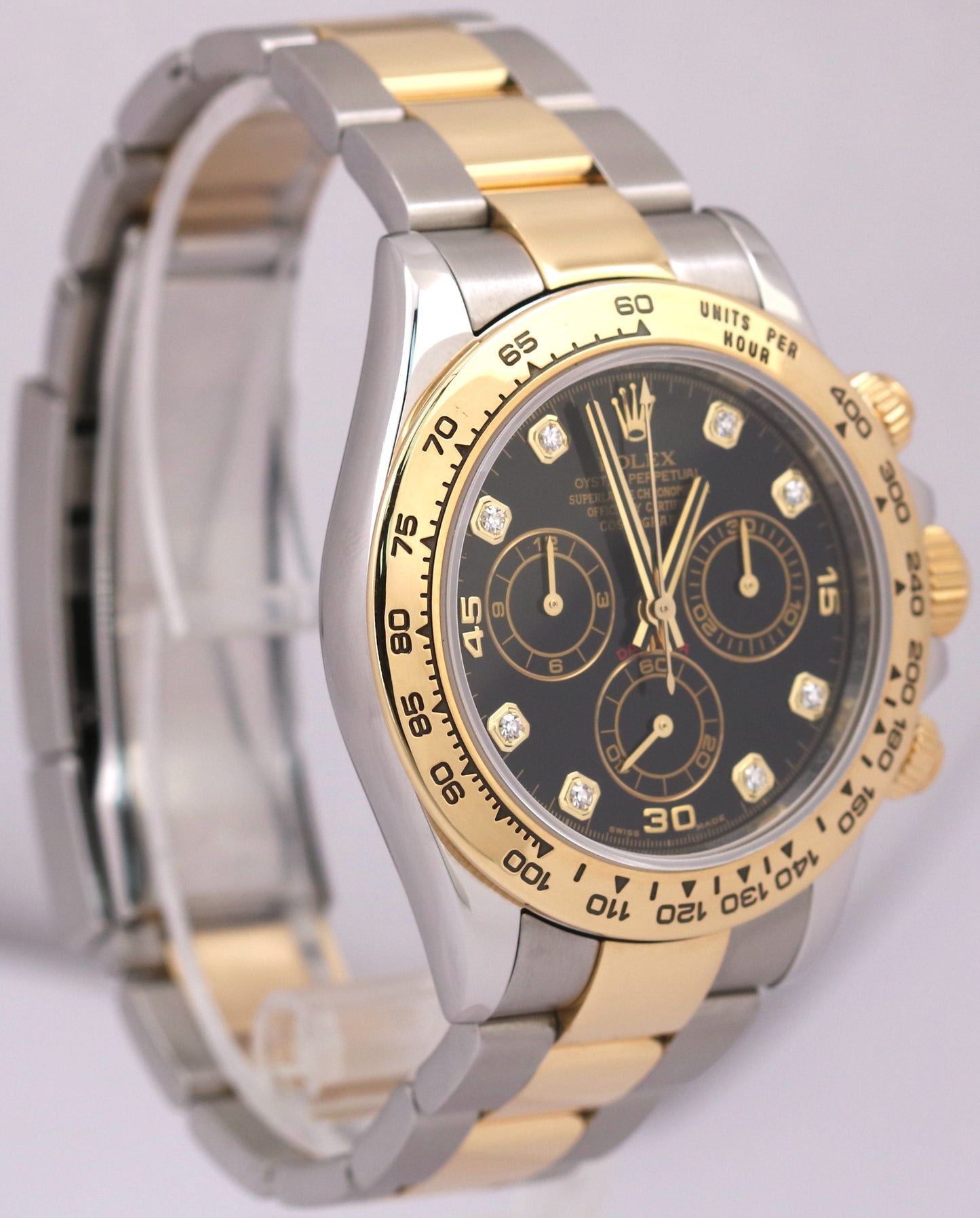 Rolex Daytona BLACK DIAMOND Two-Tone 18K Yellow Gold Stainless Steel 116503