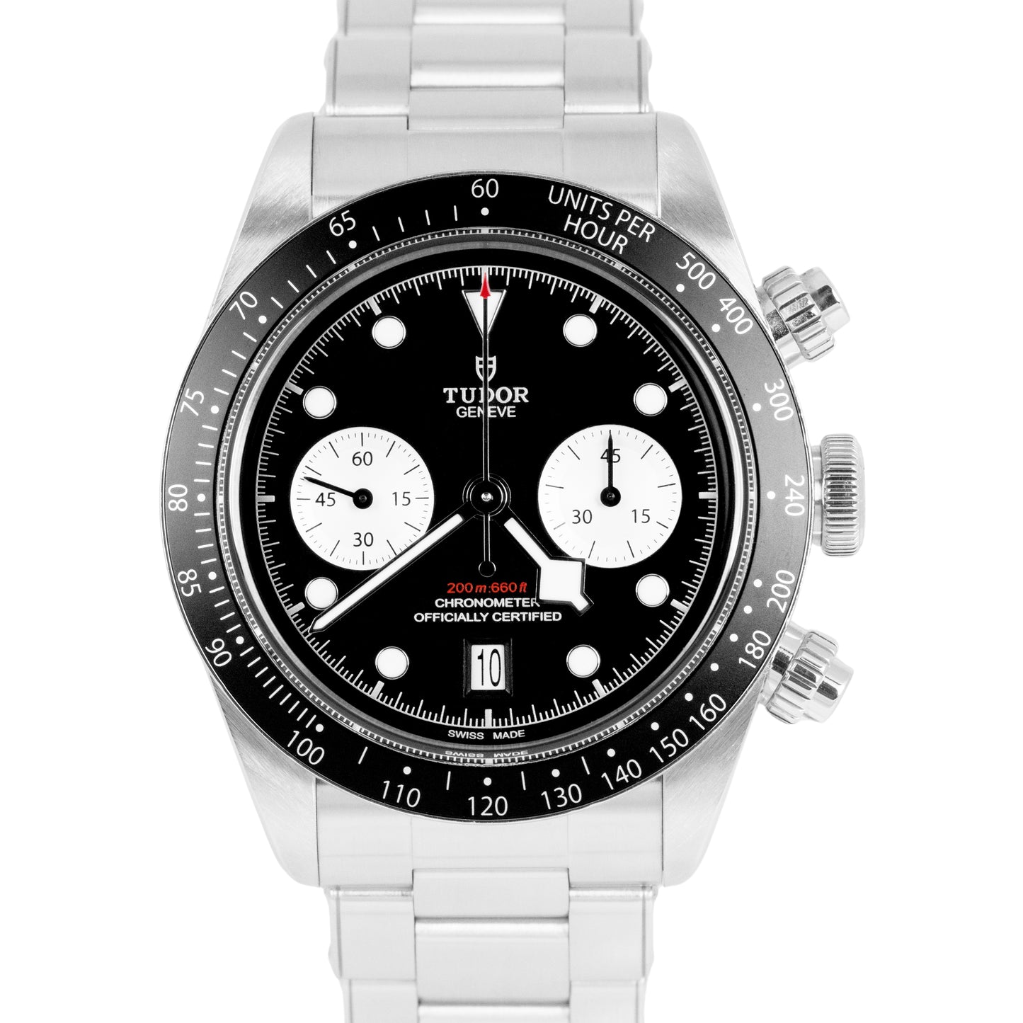 MINT 2023 PAPERS Tudor Black Bay Chrono 41mm Black Stainless Watch 79360 N B+P