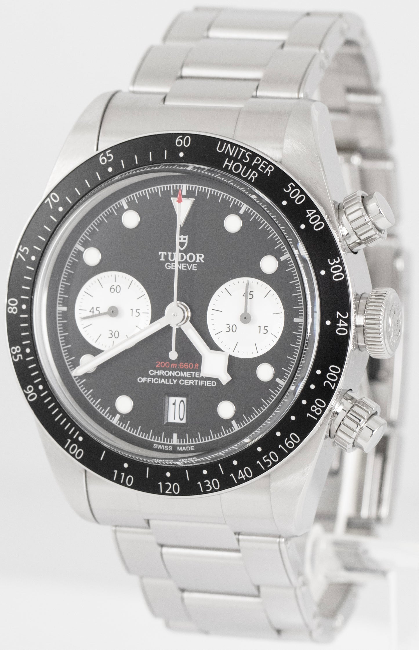 MINT 2023 PAPERS Tudor Black Bay Chrono 41mm Black Stainless Watch 79360 N B+P