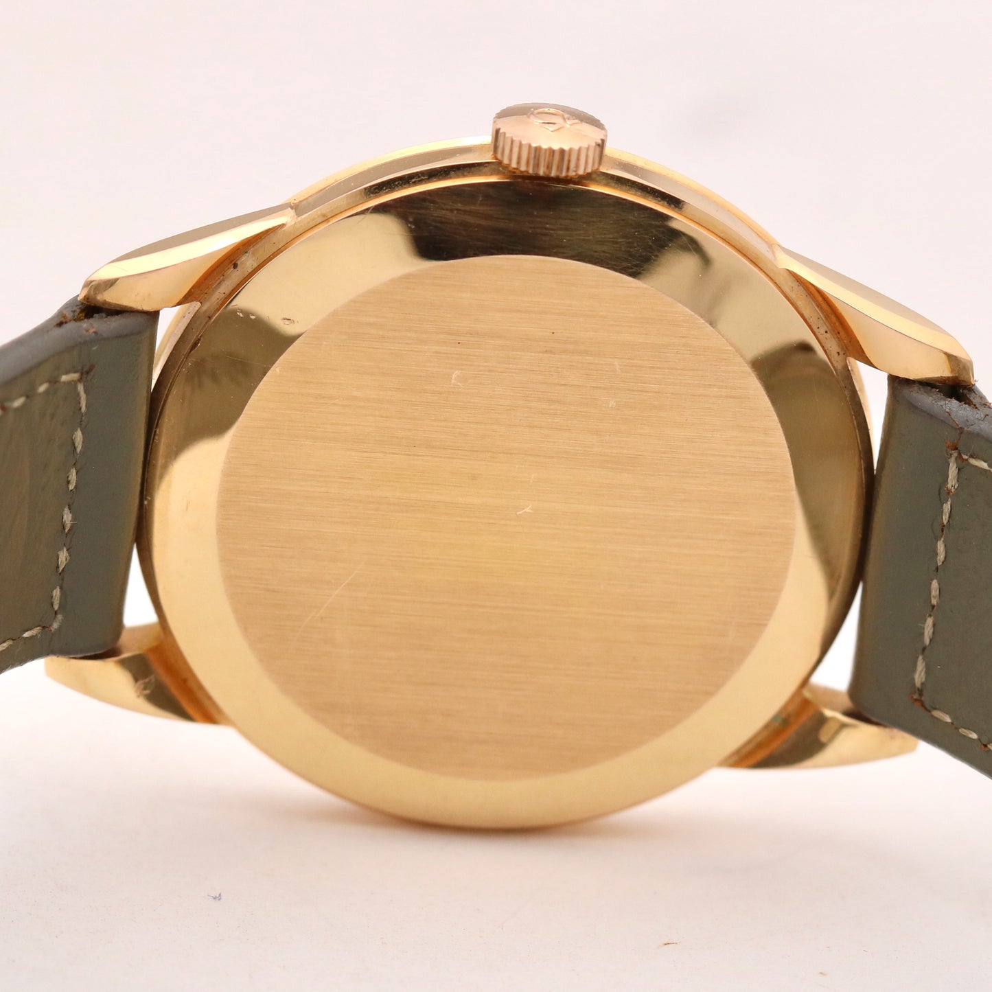 Unisex Omega Geneve 18K Rose Gold Silver Leather 35mm Manual 35mm Watch 2903