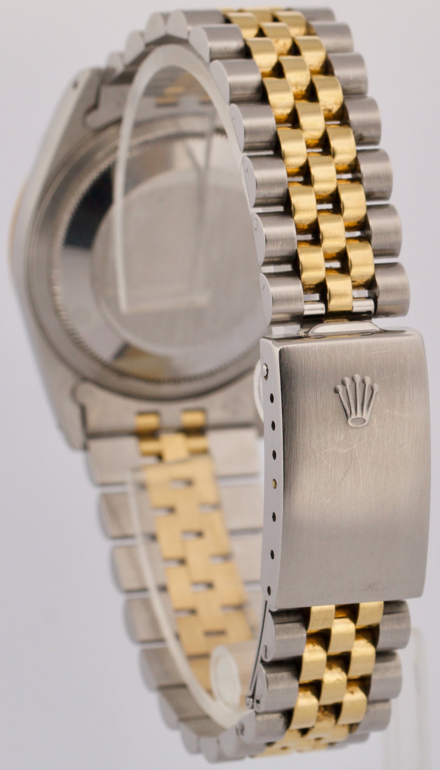 PAPERS Rolex DateJust 36mm FACTORY BLACK DIAMOND 18K Steel JUBILEE 16233 BOX