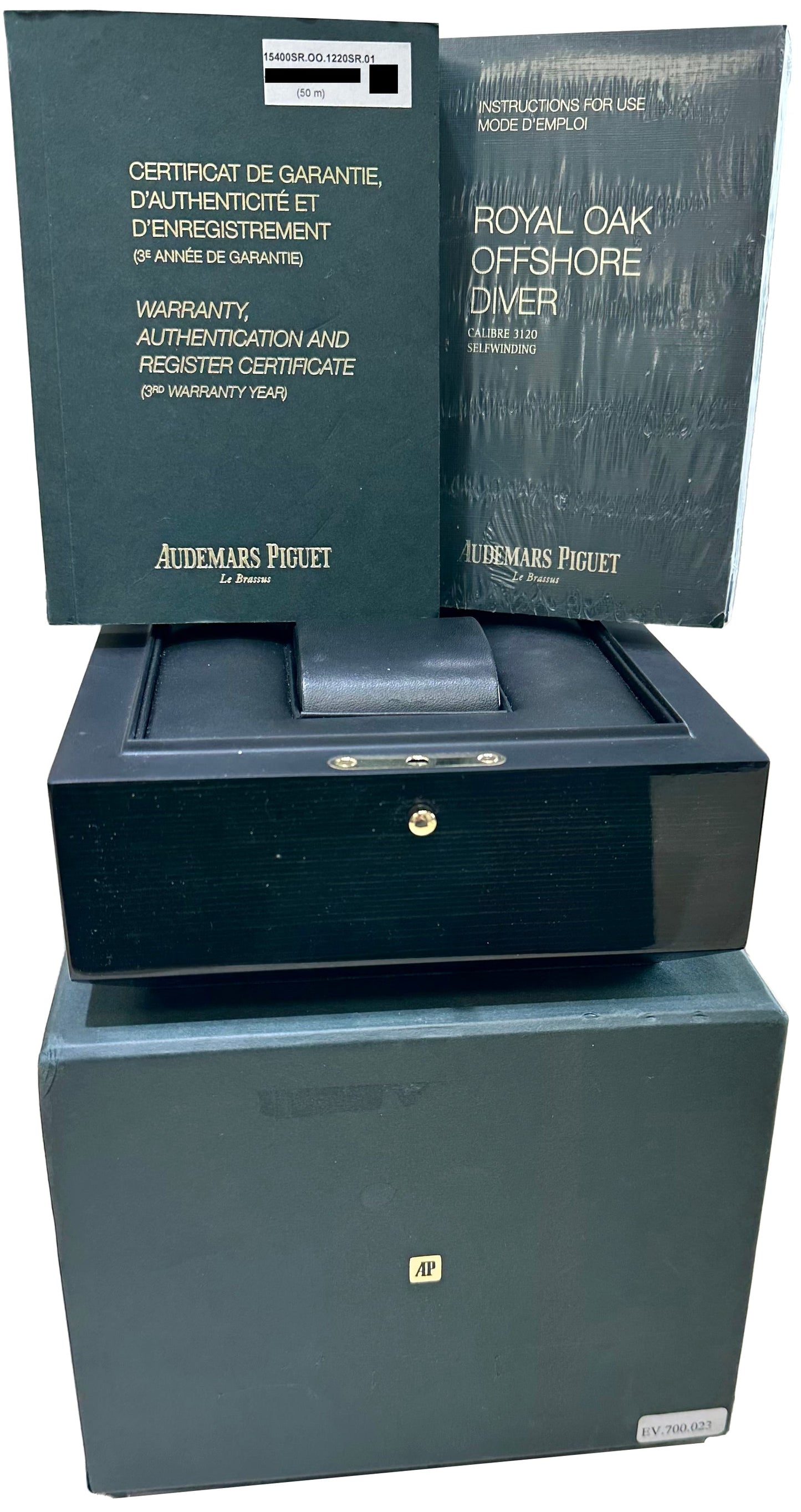Audemars Piguet Royal Oak Papers 41mm Stainless 18K Rose Gold White 15400SR B+P